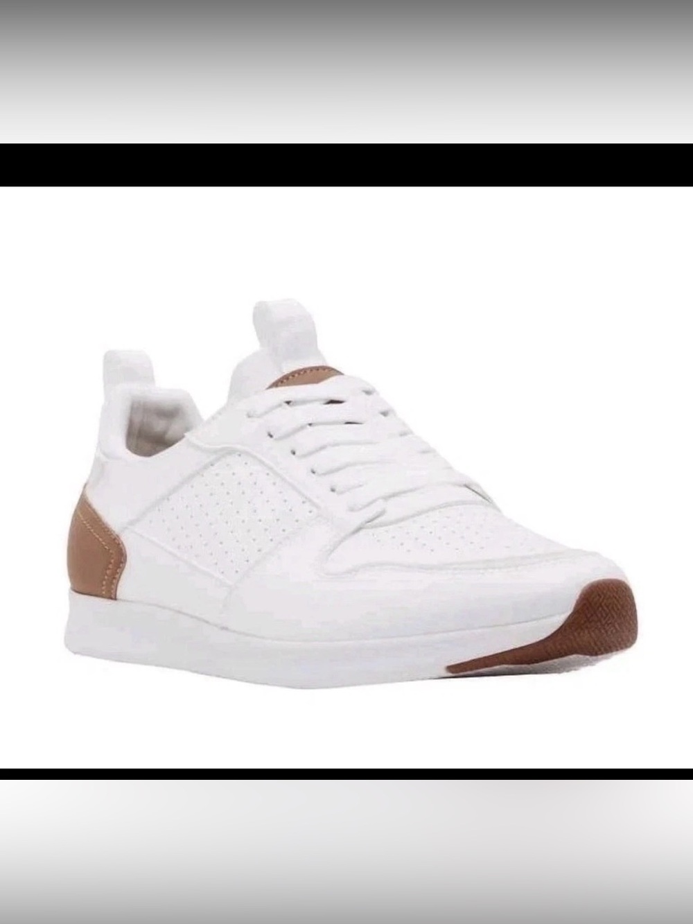 Steve Madden Men's P-Sonny Comfort Foam Lace Up Sneakers White Tan Size 11 M